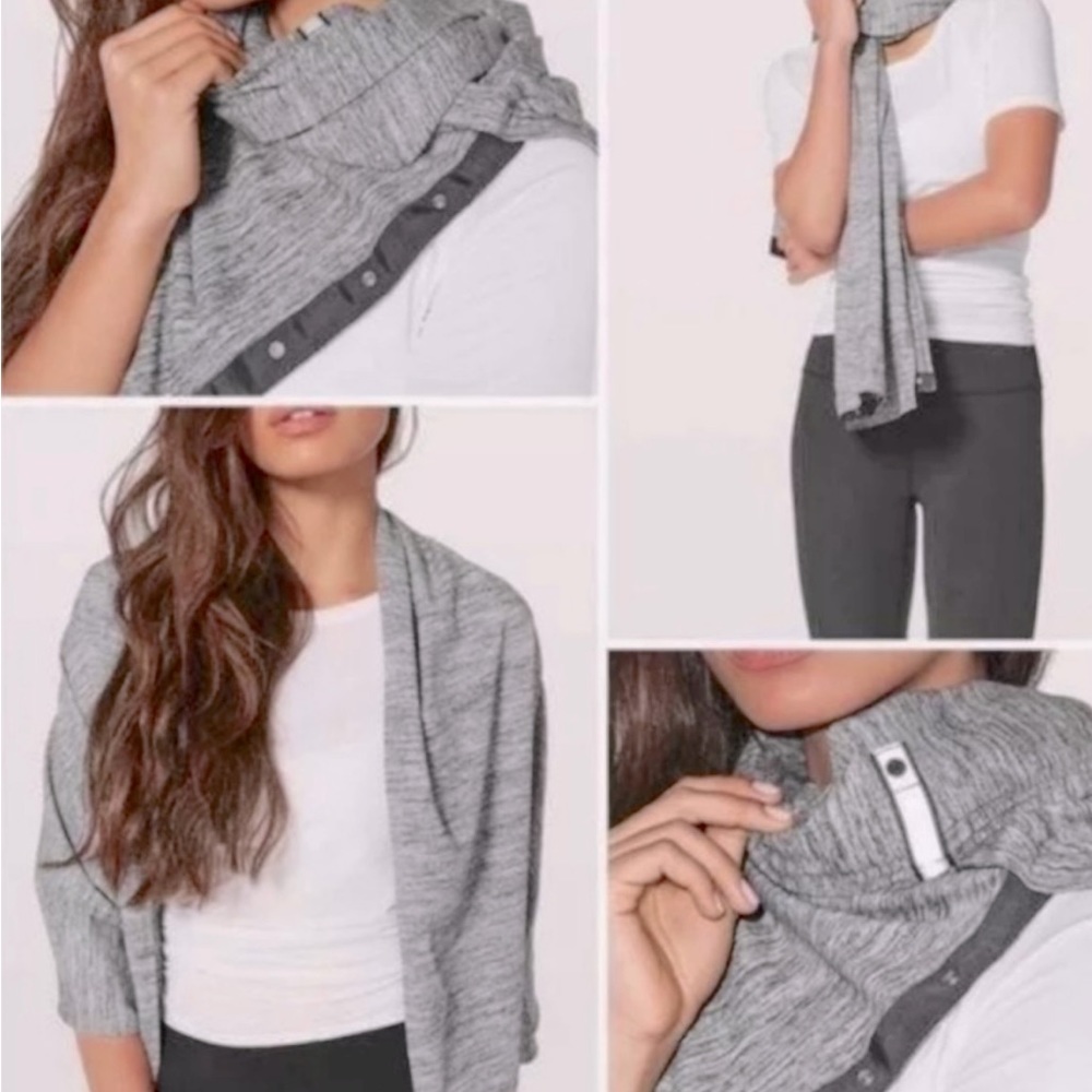 Lululemon Vinyasa Scarf *Rulu Space Dye Camo Seal Grey Deep Coal Snaps Wrap O/S